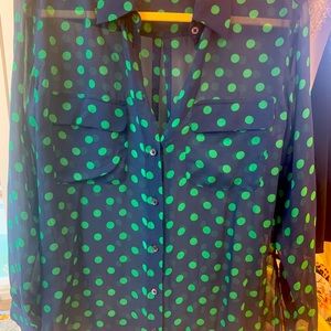 Equípment long sleeved silk blouse size small